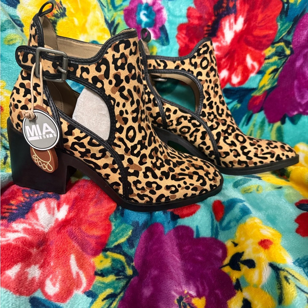 MIA Animal Print Ankle Booties